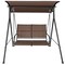 2 Person Porch Swing with Adjustable Canopy and Padded Seat-Brown